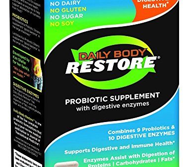 Daily Body Restore Probiotic with Digestive Enzymes Capsules - 30 ea Supply