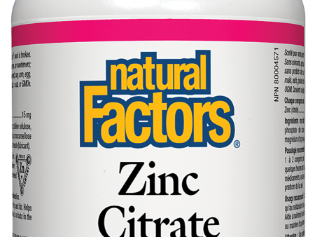 Natural Factors Zinc Citrate 15 mg 90 Tablets Supply