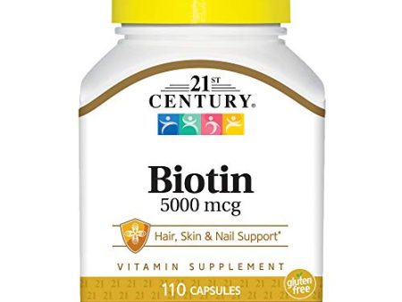 21st Century Biotin 5000 mcg High-Potency, Capsules - 110 ea Online Sale