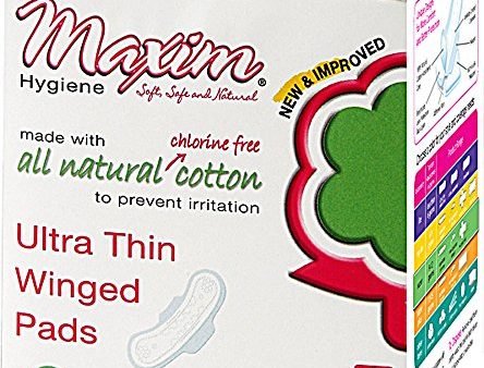 Maxim Hygiene - Individually Wrapped Cotton Pads Ultra Thin Winged Overnight Unscented - 10 Count Hot on Sale