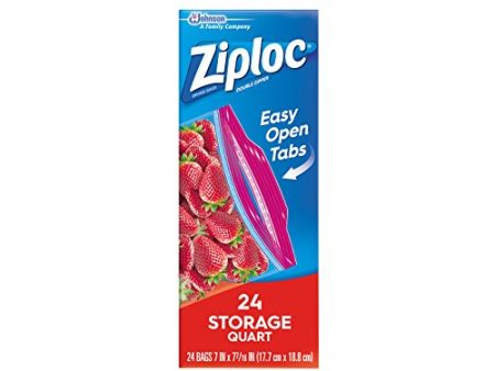 Ziploc Storage Bags, Quart - 25 ea, 12 Pack. Sale